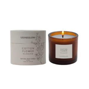 Stoneglow Cotton Flower Natural Wax Candle