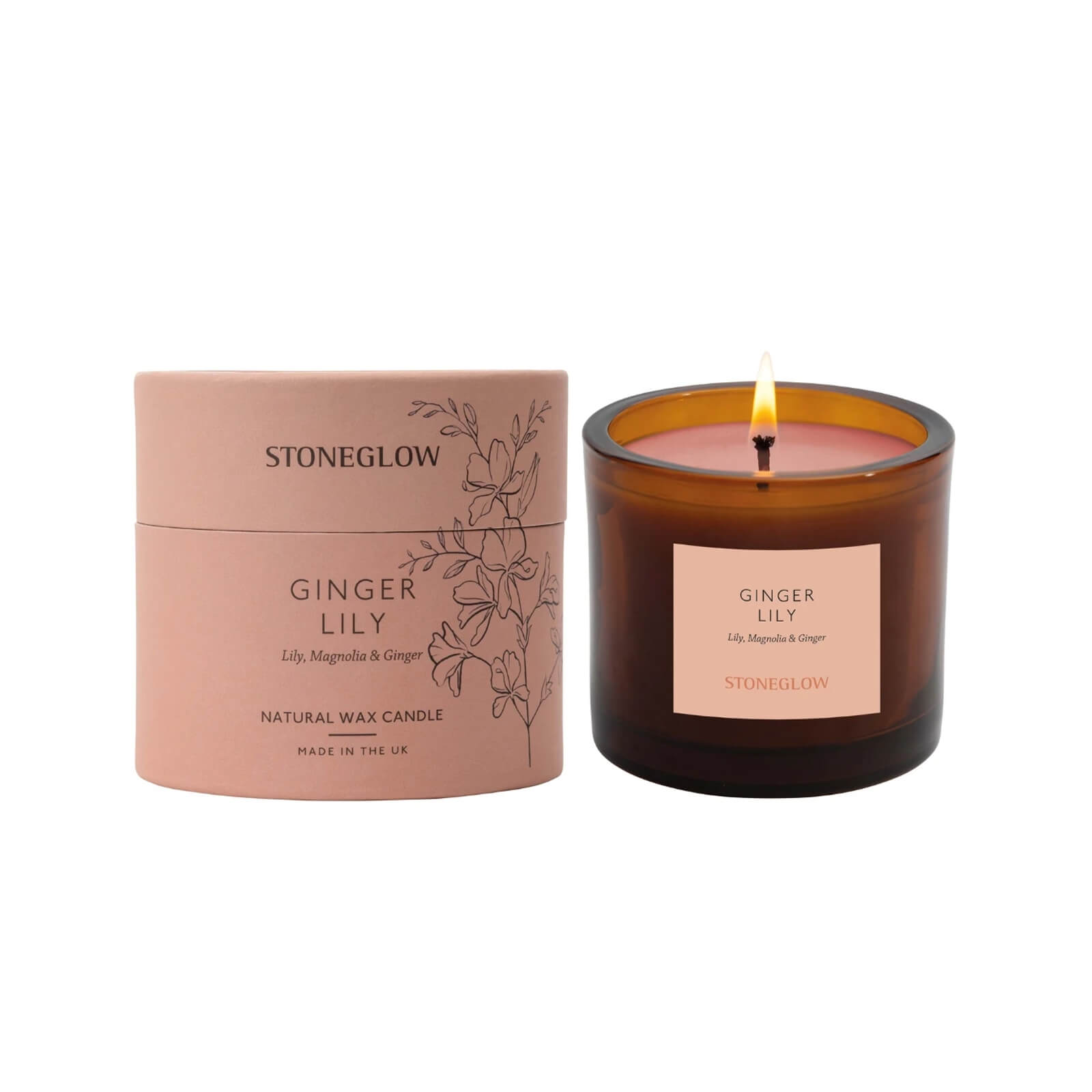 Stoneglow Ginger Lily Natural Wax Candle
